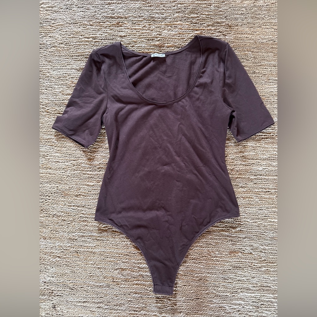 Nwot Free People Movement, Short Sleeve Brown Bodysuit